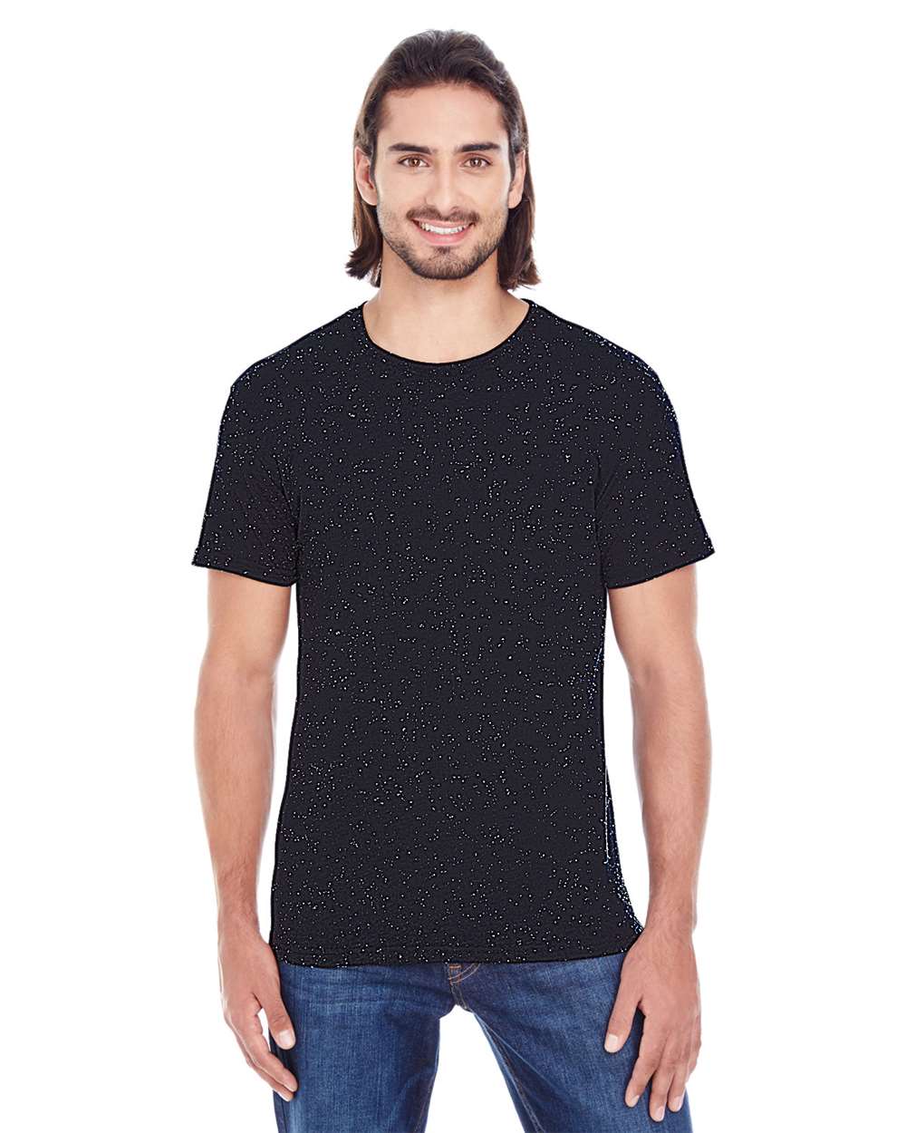 Men's Triblend Fleck T-Shirt - OnModelFront - B861E0504 - Black Fleck
