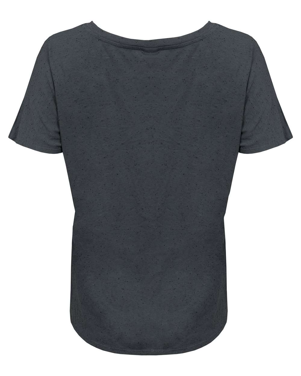 Women's Tri-Blend Fleck V-Neck T-Shirt - Back - B864E0096 - Charcoal Fleck