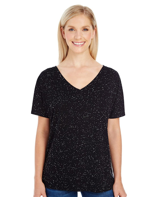 Women's Tri-Blend Fleck V-Neck T-Shirt - styleImage