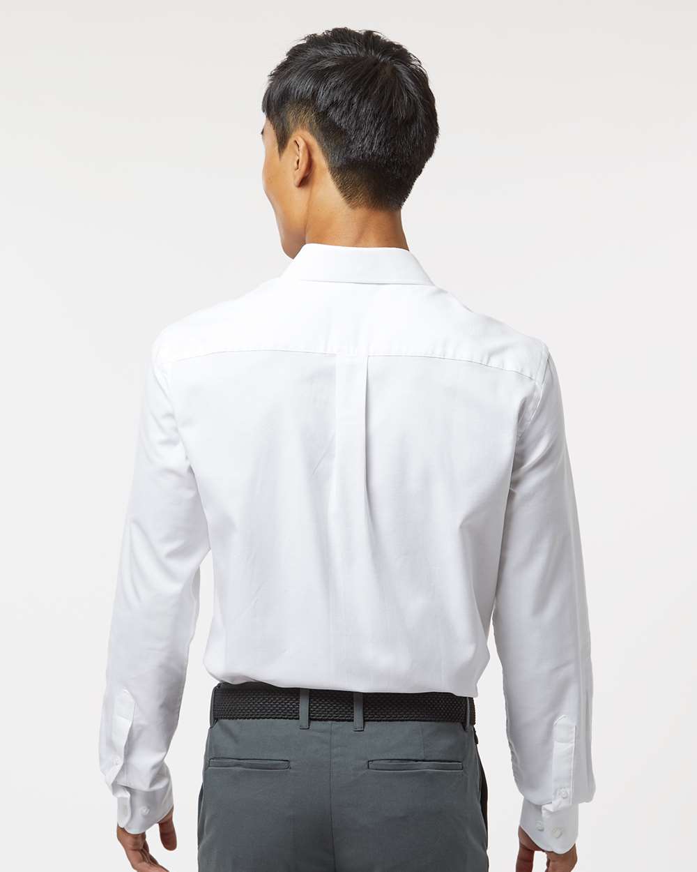 Men's New England Cotton Oxford Shirt - OnModelBack - B41213003 - White