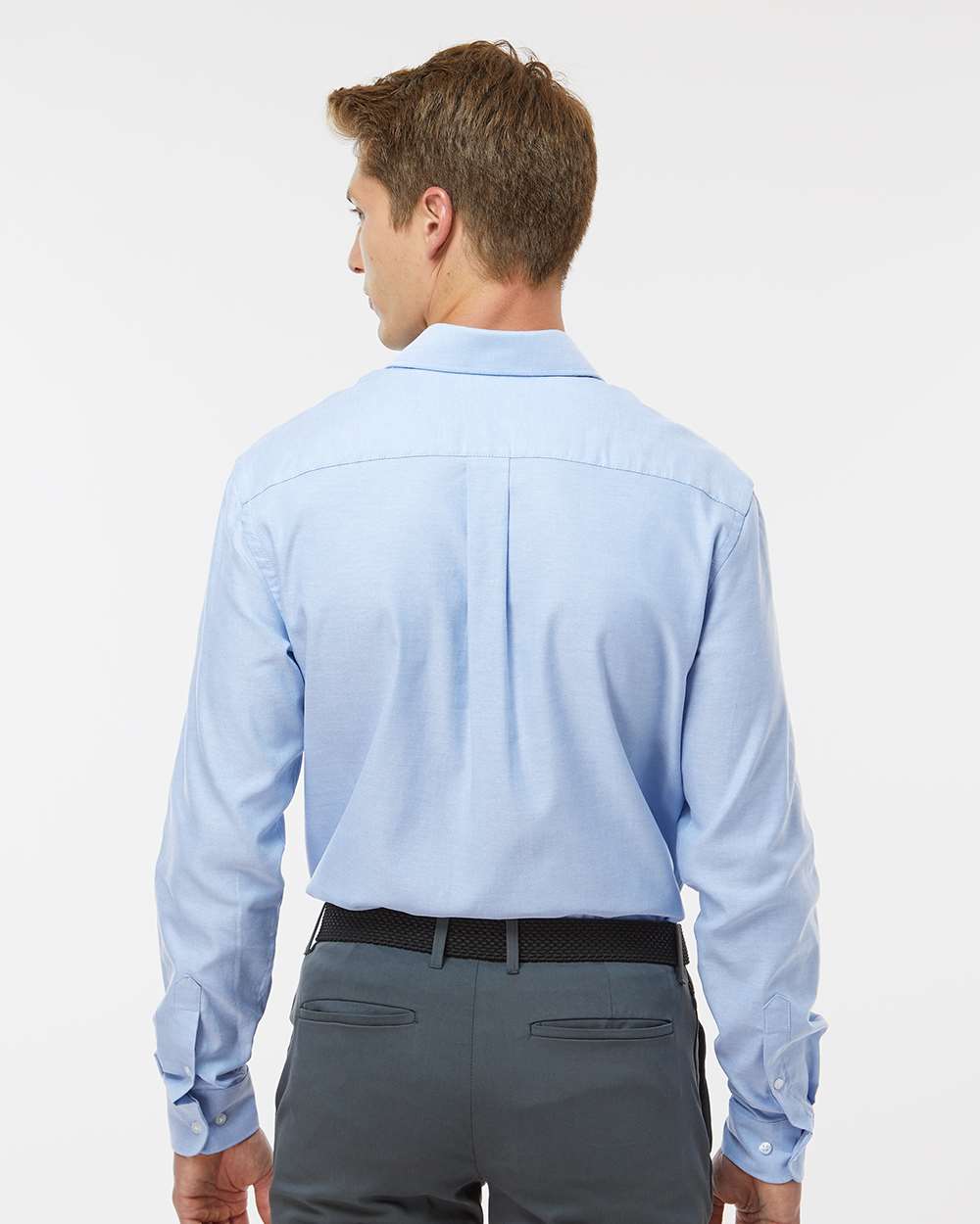 Men's New England Cotton Oxford Shirt - OnModelBack - B41213253 - Blue