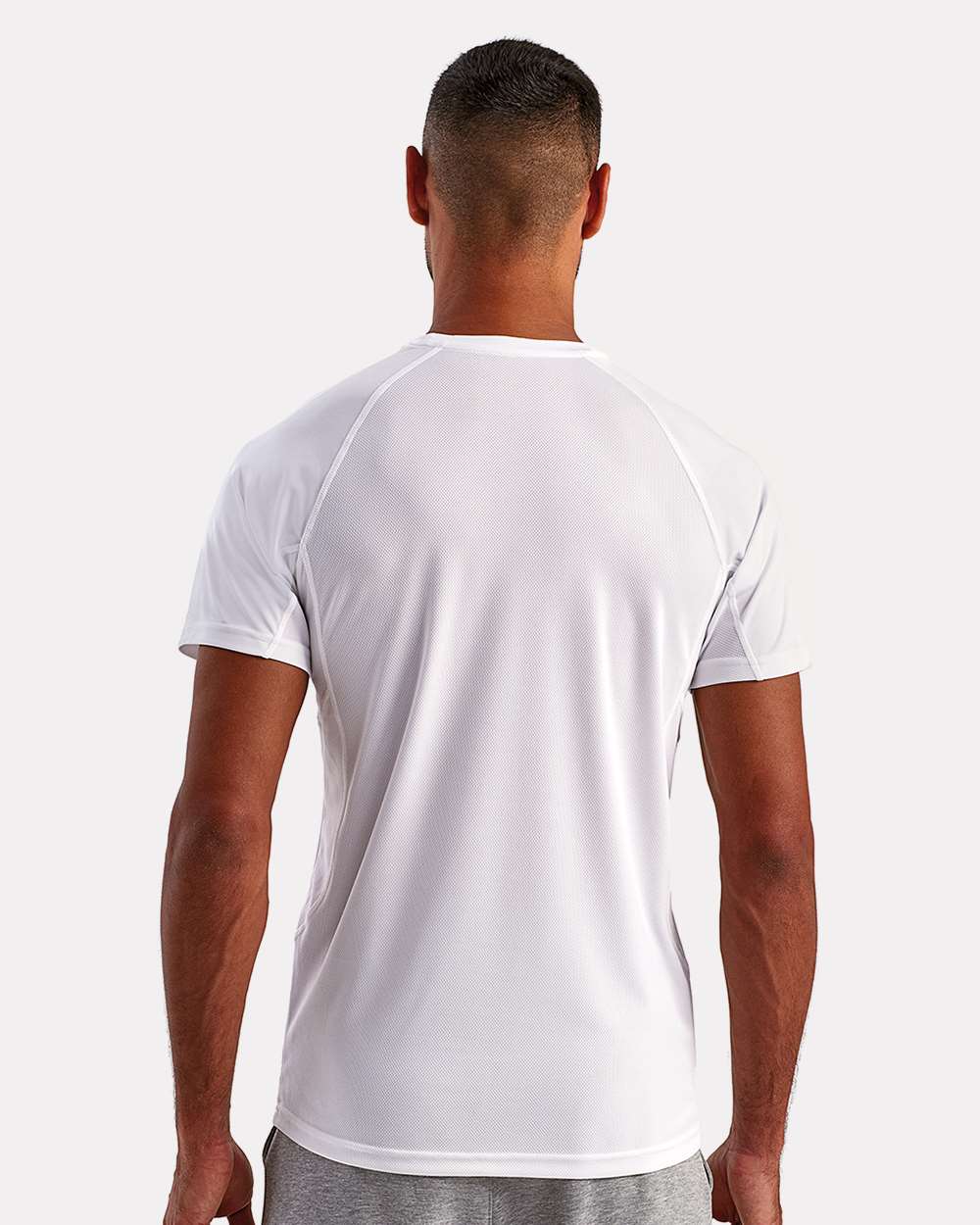 Unisex Panelled Tech T-Shirt - OnModelBack - B847A2002 - White