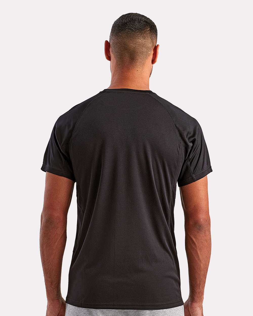Unisex Panelled Tech T-Shirt - OnModelBack - B847A2502 - Black