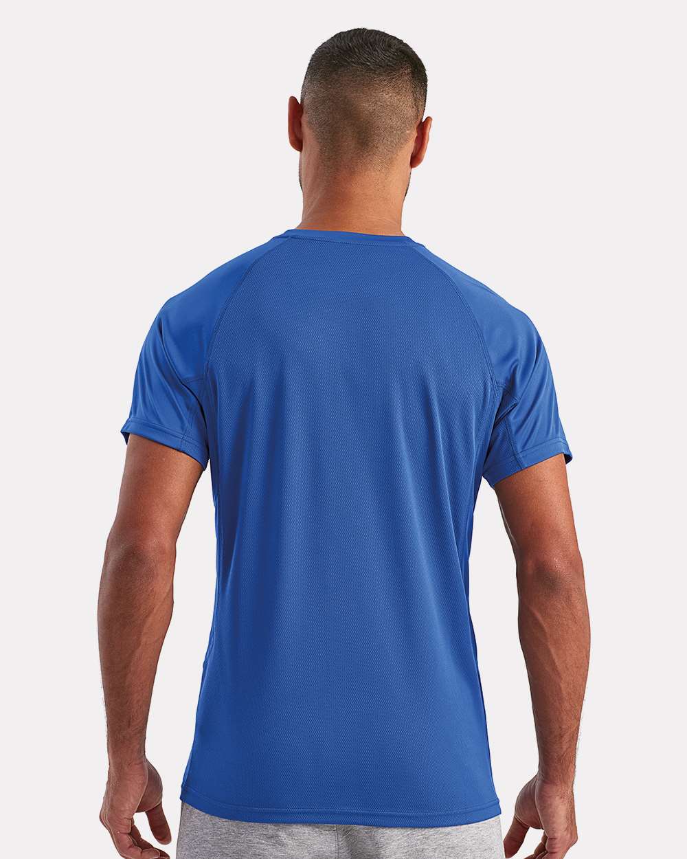 Unisex Panelled Tech T-Shirt - OnModelBack - B847A2752 - Royal