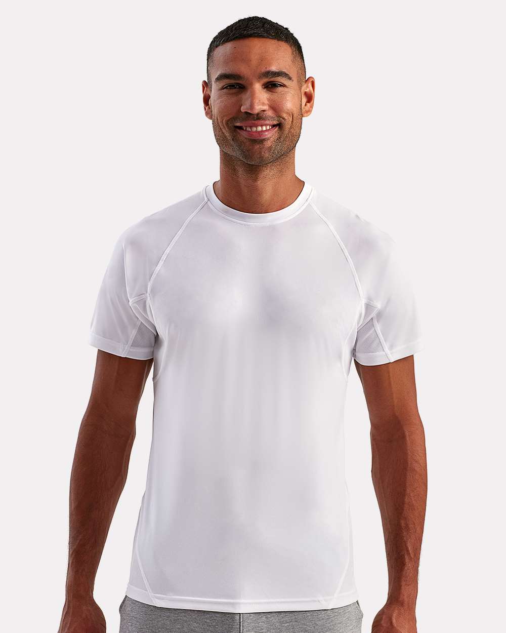 Unisex Panelled Tech T-Shirt - OnModelFront - B847A2002 - White