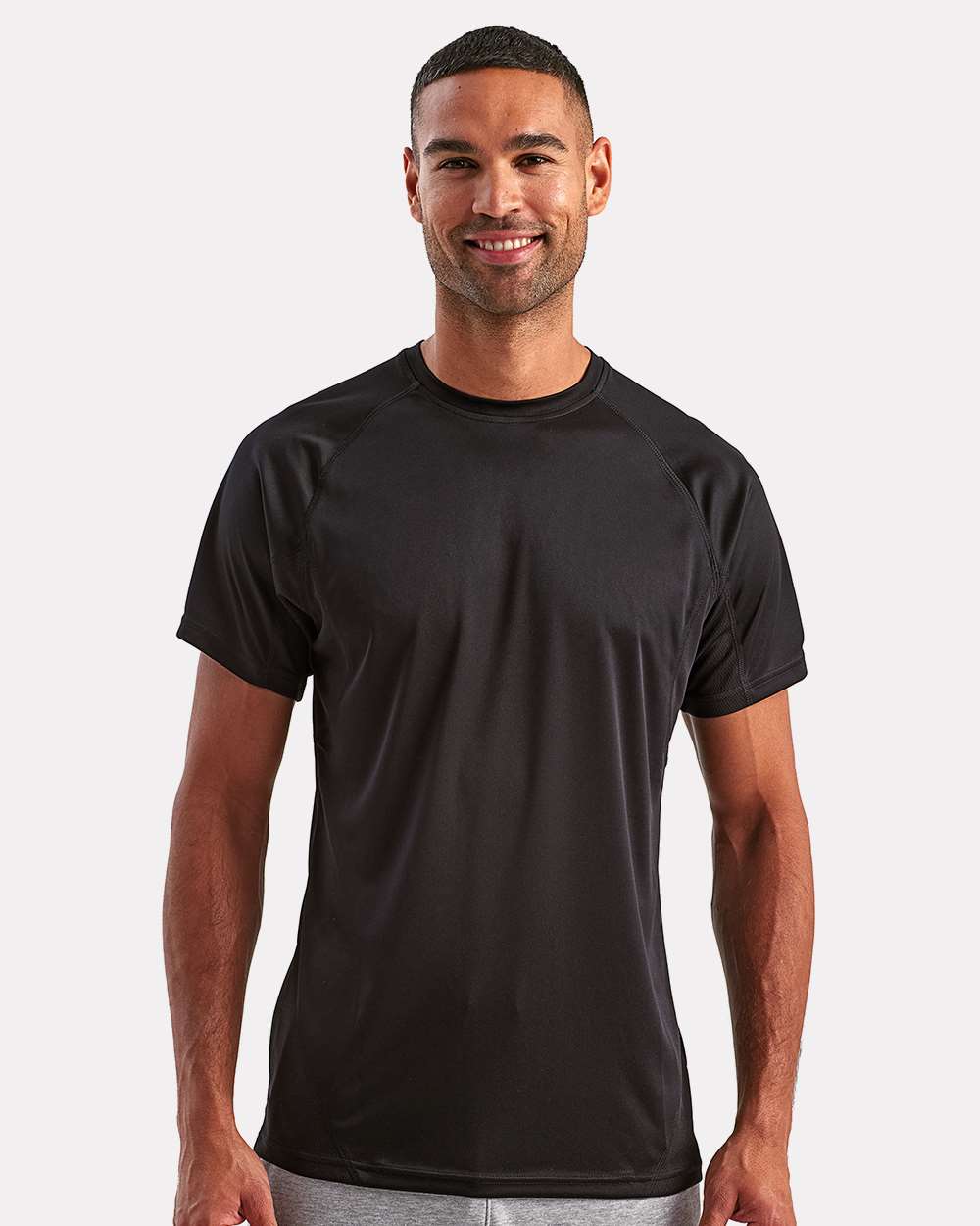 Unisex Panelled Tech T-Shirt - OnModelFront - B847A2502 - Black