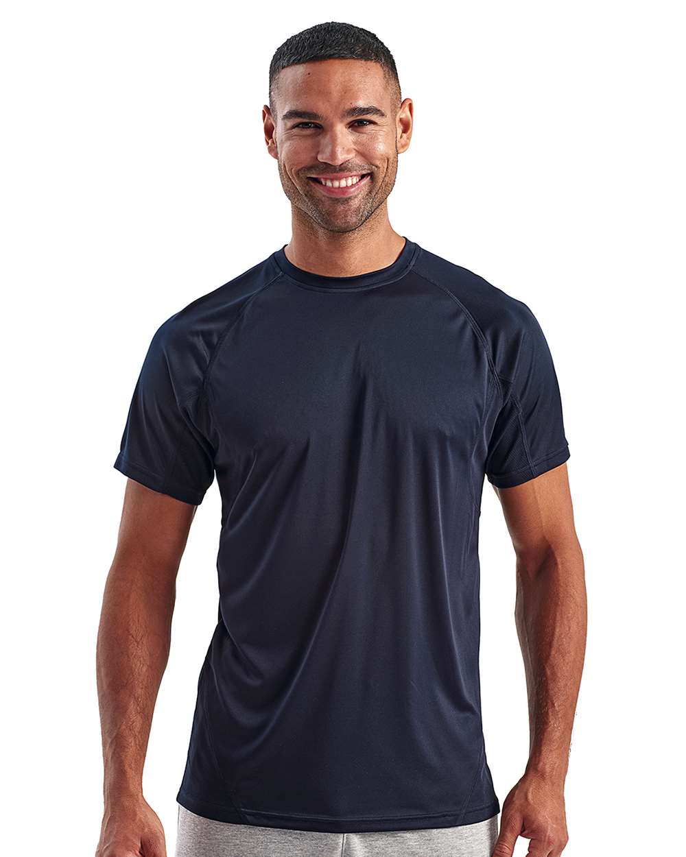Unisex Panelled Tech T-Shirt - OnModelFront - B847A2652 - French Navy