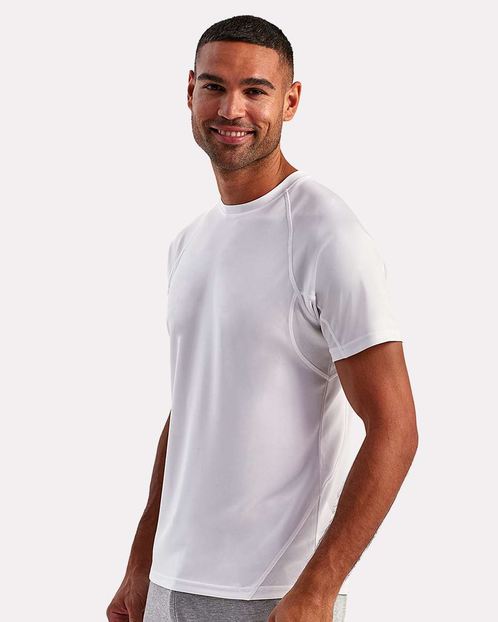 Unisex Panelled Tech T-Shirt - OnModelSide - B847A2002 - White