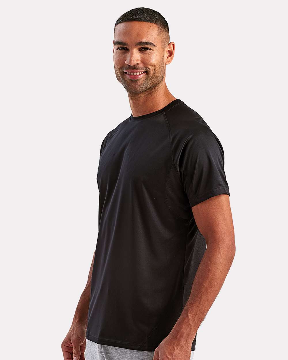 Unisex Panelled Tech T-Shirt - OnModelSide - B847A2502 - Black