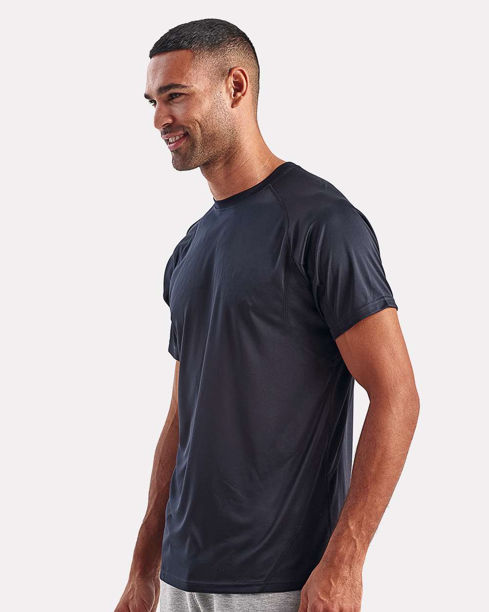 Unisex Panelled Tech T-Shirt - OnModelSide - B847A2652 - French Navy