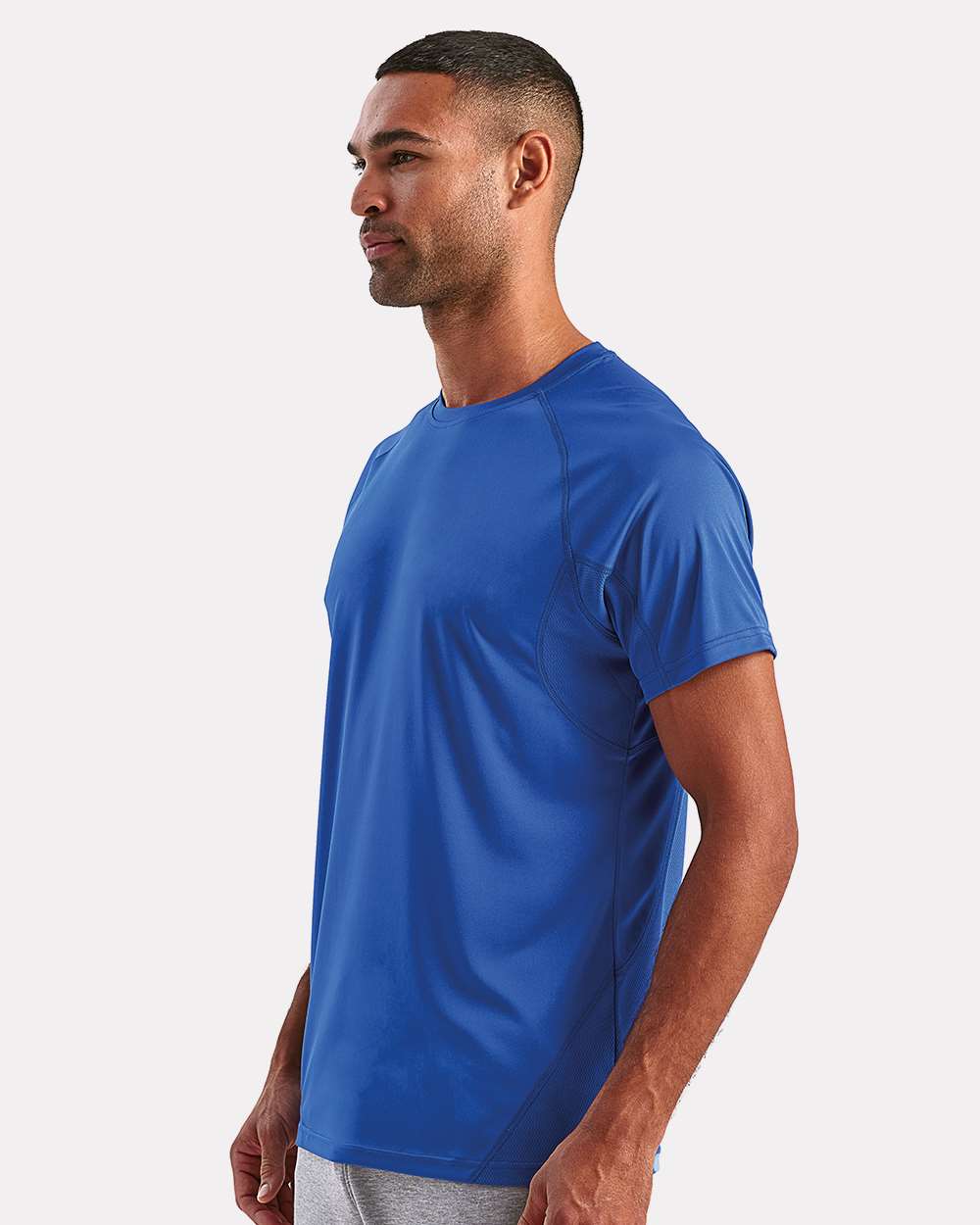 Unisex Panelled Tech T-Shirt - OnModelSide - B847A2752 - Royal