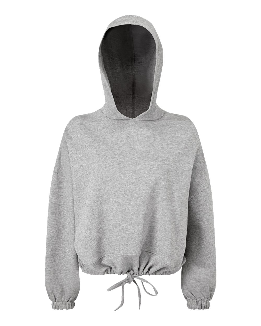 Women's Cropped Maria Hooded Sweatshirt - Front - B855A2092 - Heather Grey