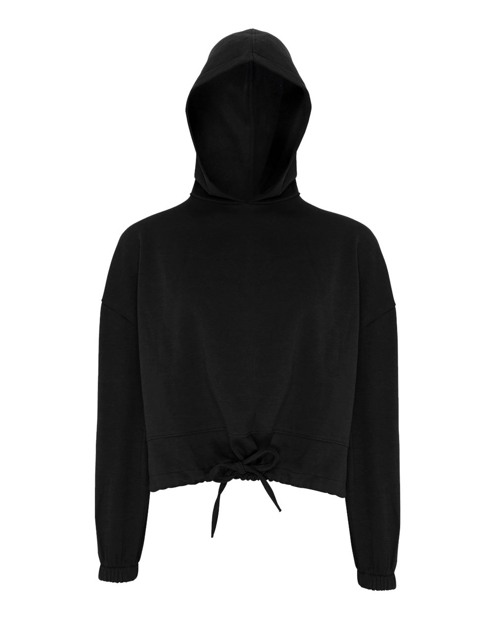 Women's Cropped Maria Hooded Sweatshirt - Front - B855A2502 - Black