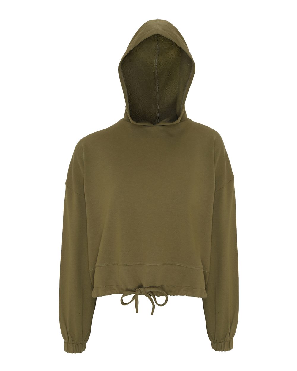Women's Cropped Maria Hooded Sweatshirt - Front - B855A2542 - Olive