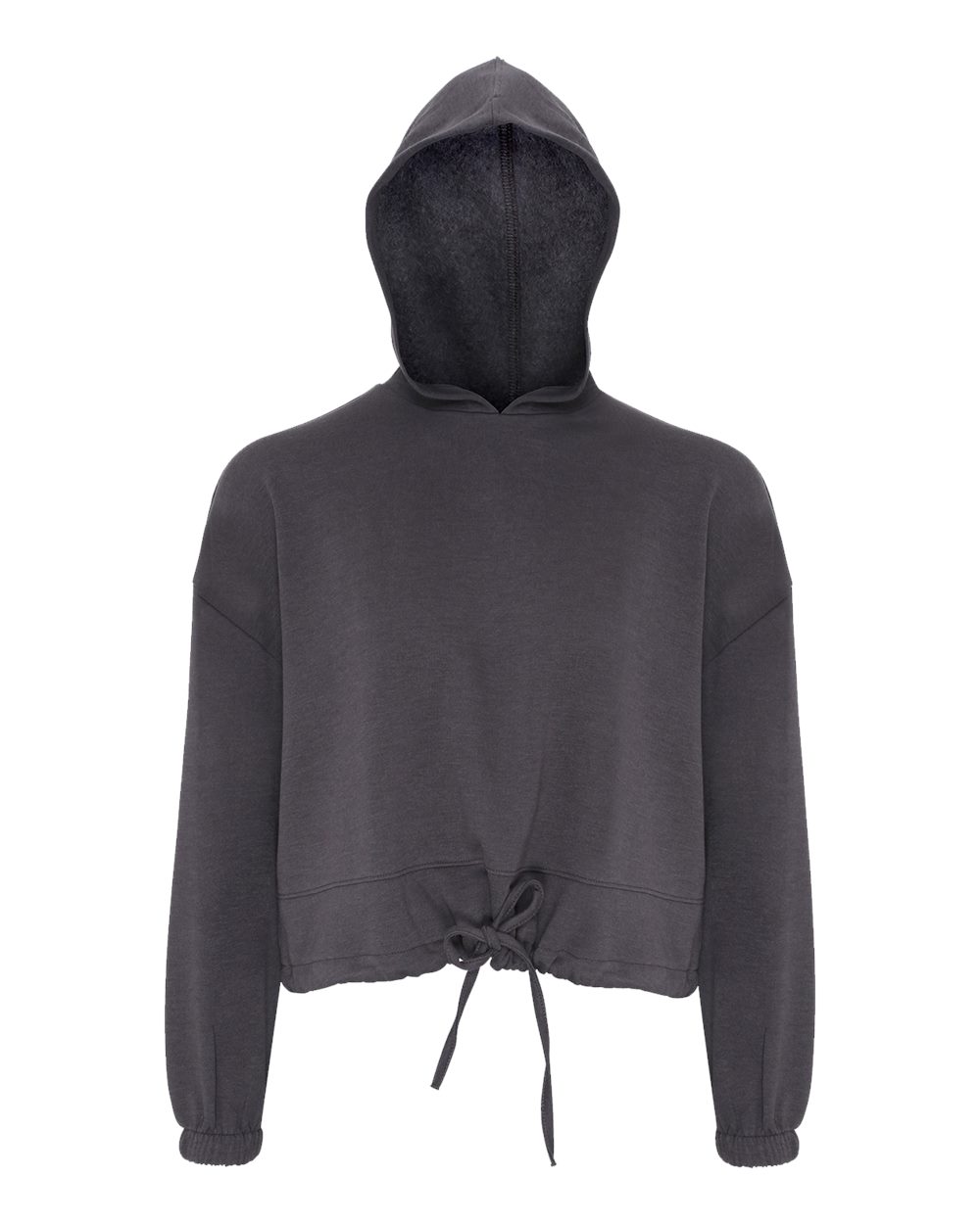 Women's Cropped Maria Hooded Sweatshirt - Front - B855A2582 - Charcoal