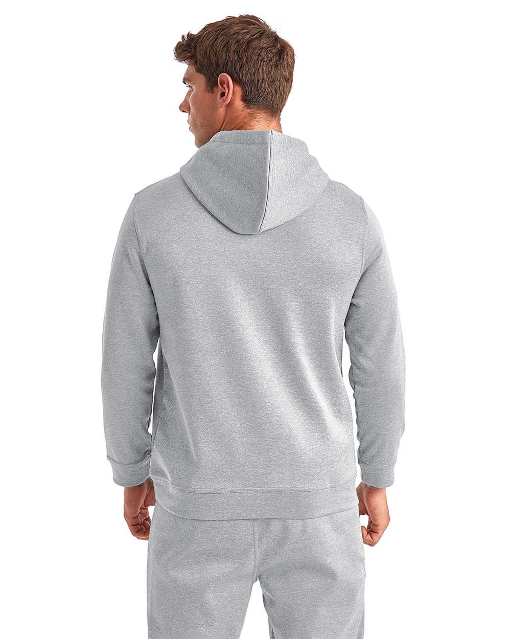 Unisex Spun Dyed Hooded Sweatshirt - OnModelBack - B858A2092 - Grey Melange