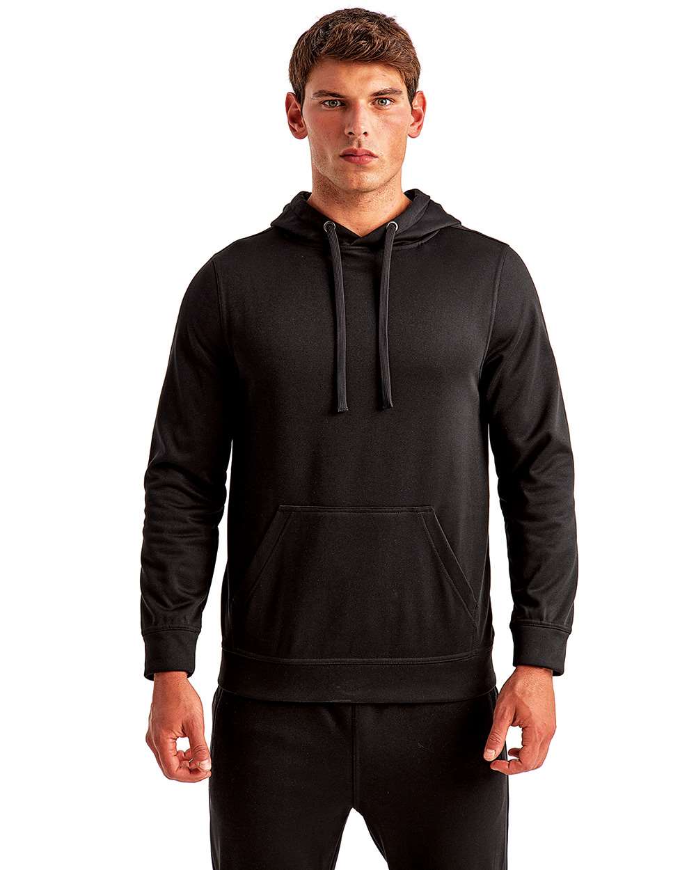 Unisex Spun Dyed Hooded Sweatshirt - OnModelFront - B858A2502 - Black