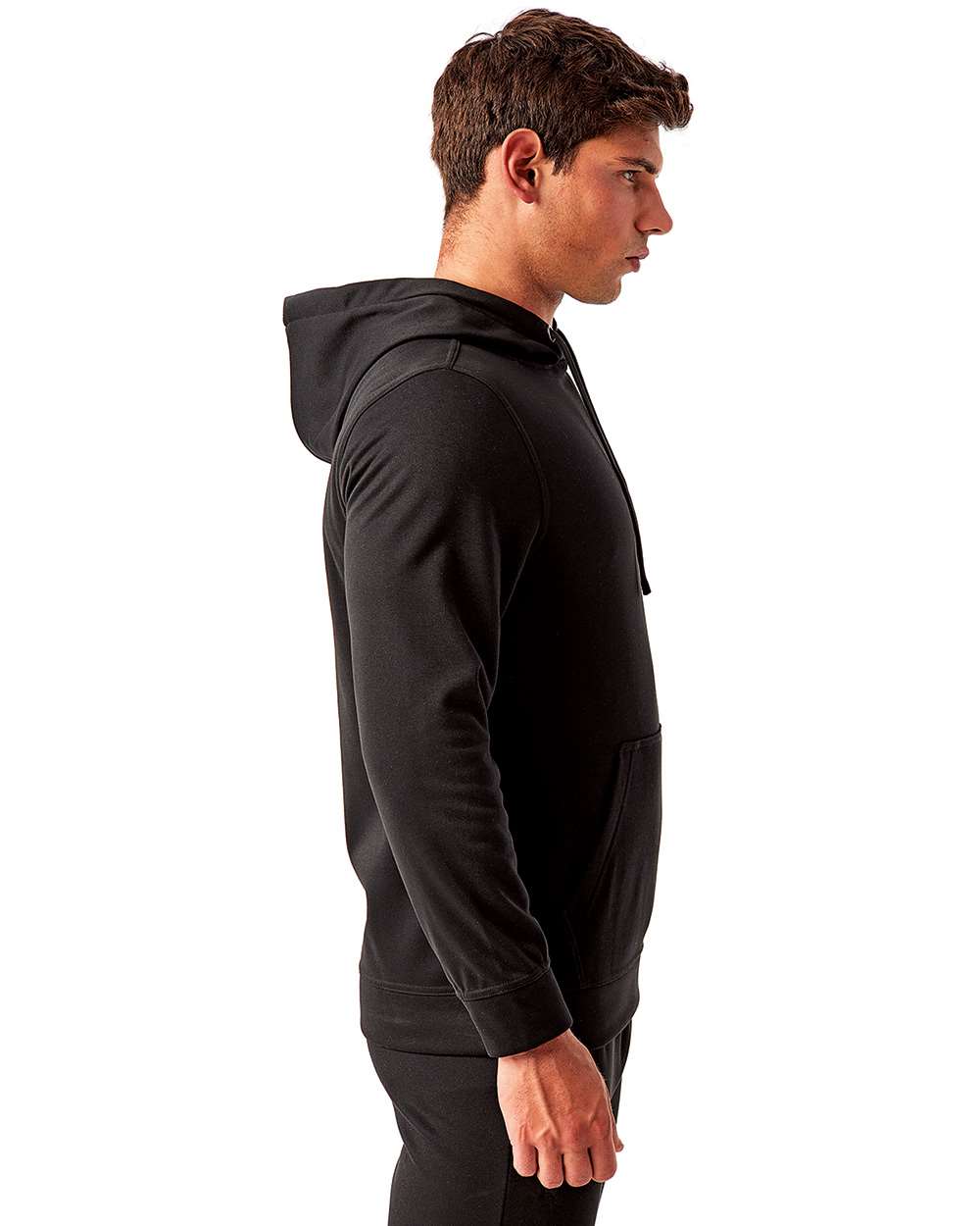 Unisex Spun Dyed Hooded Sweatshirt - OnModelSide - B858A2502 - Black