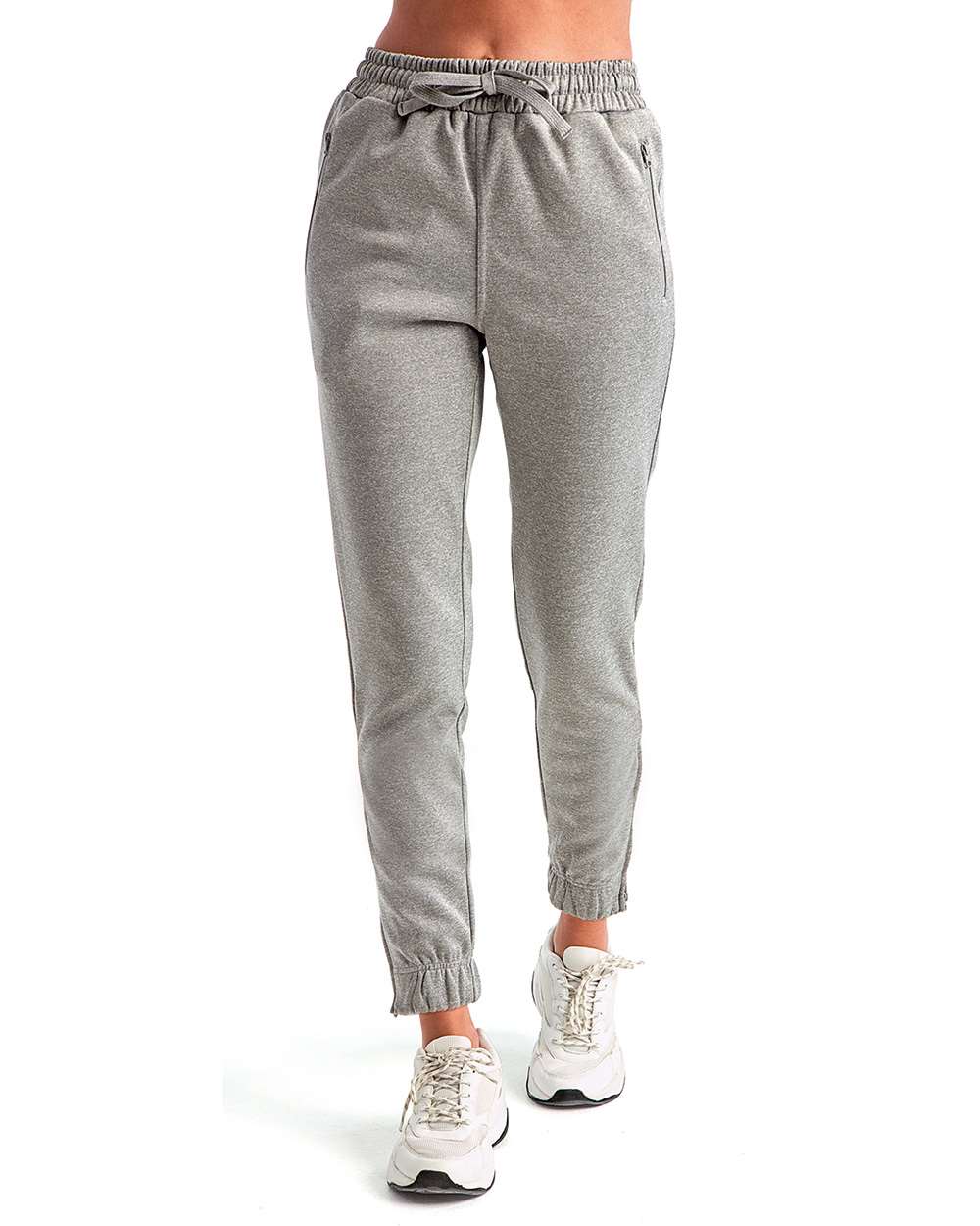 Women's Spun Dyed Joggers - OnModelFront - B861A2092 - Grey Melange