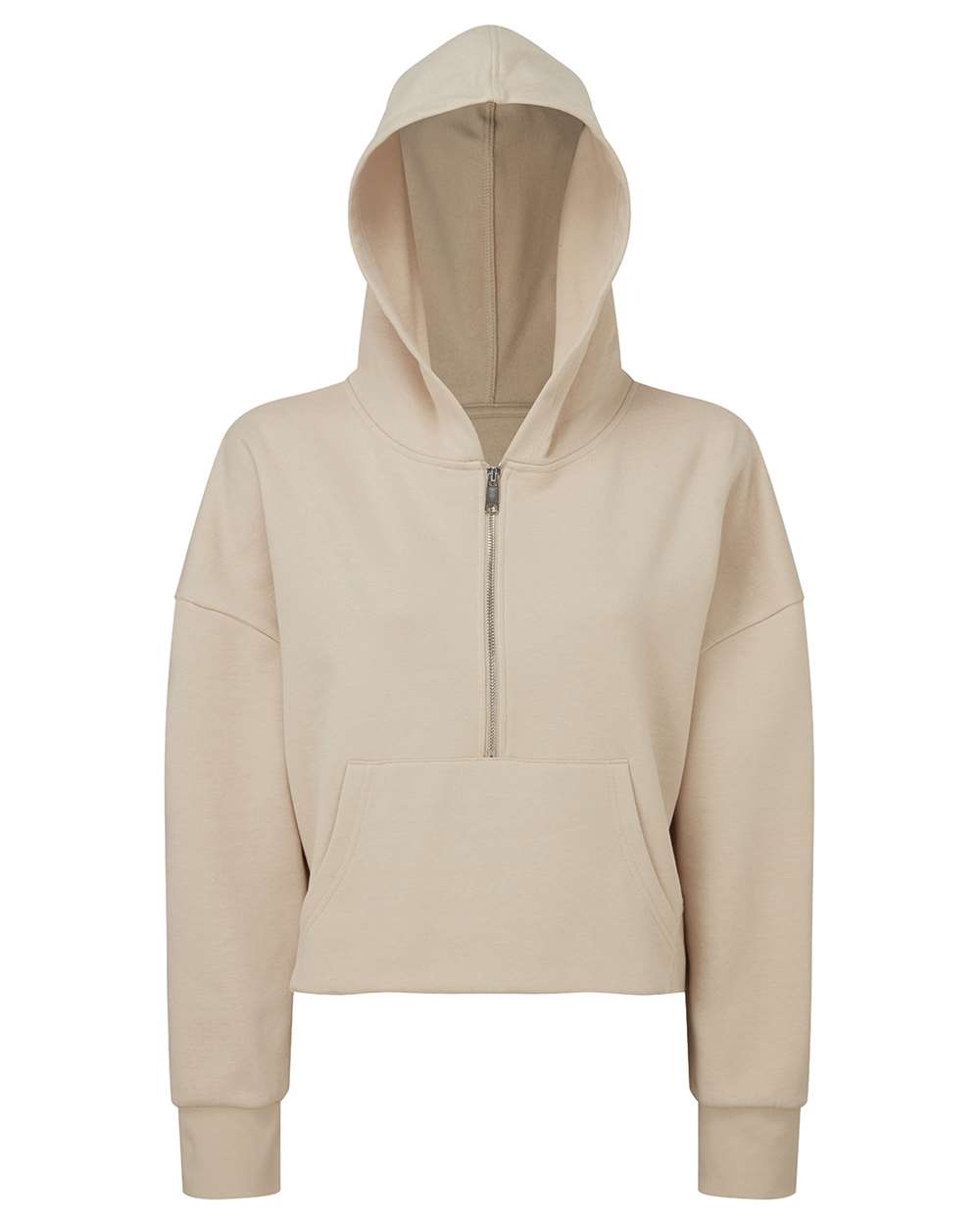 Women's Alice Half-Zip Hooded Sweatshirt - Front - B854A2242 - Nude
