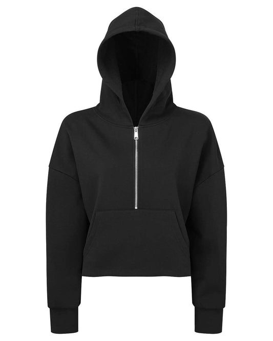 Women's Alice Half-Zip Hooded Sweatshirt - Front - B854A2502 - Black