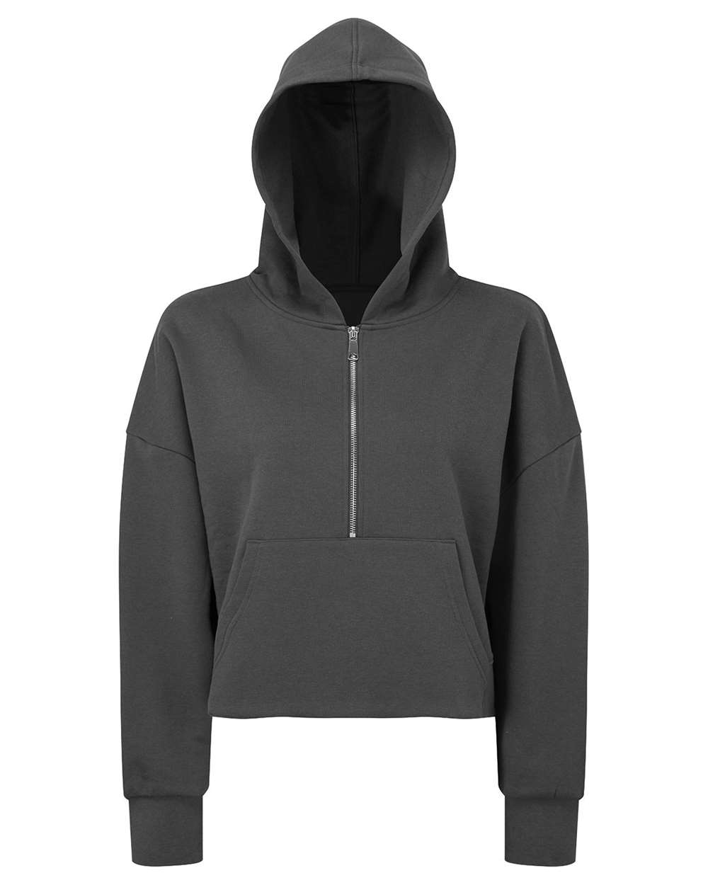 Women's Alice Half-Zip Hooded Sweatshirt - Front - B854A2582 - Charcoal