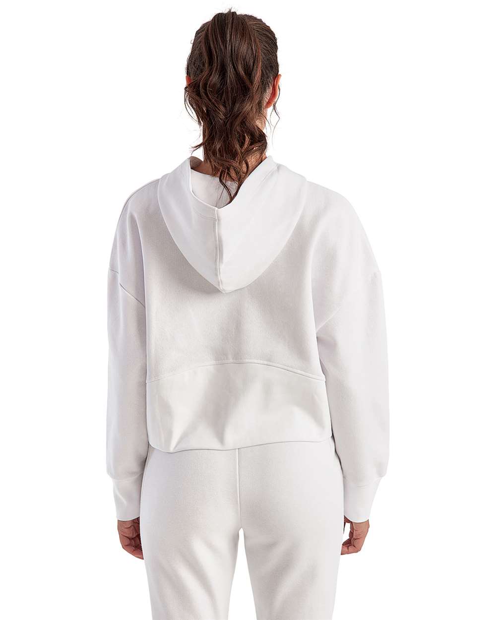 Women's Alice Half-Zip Hooded Sweatshirt - OnModelBack - B854A2002 - White