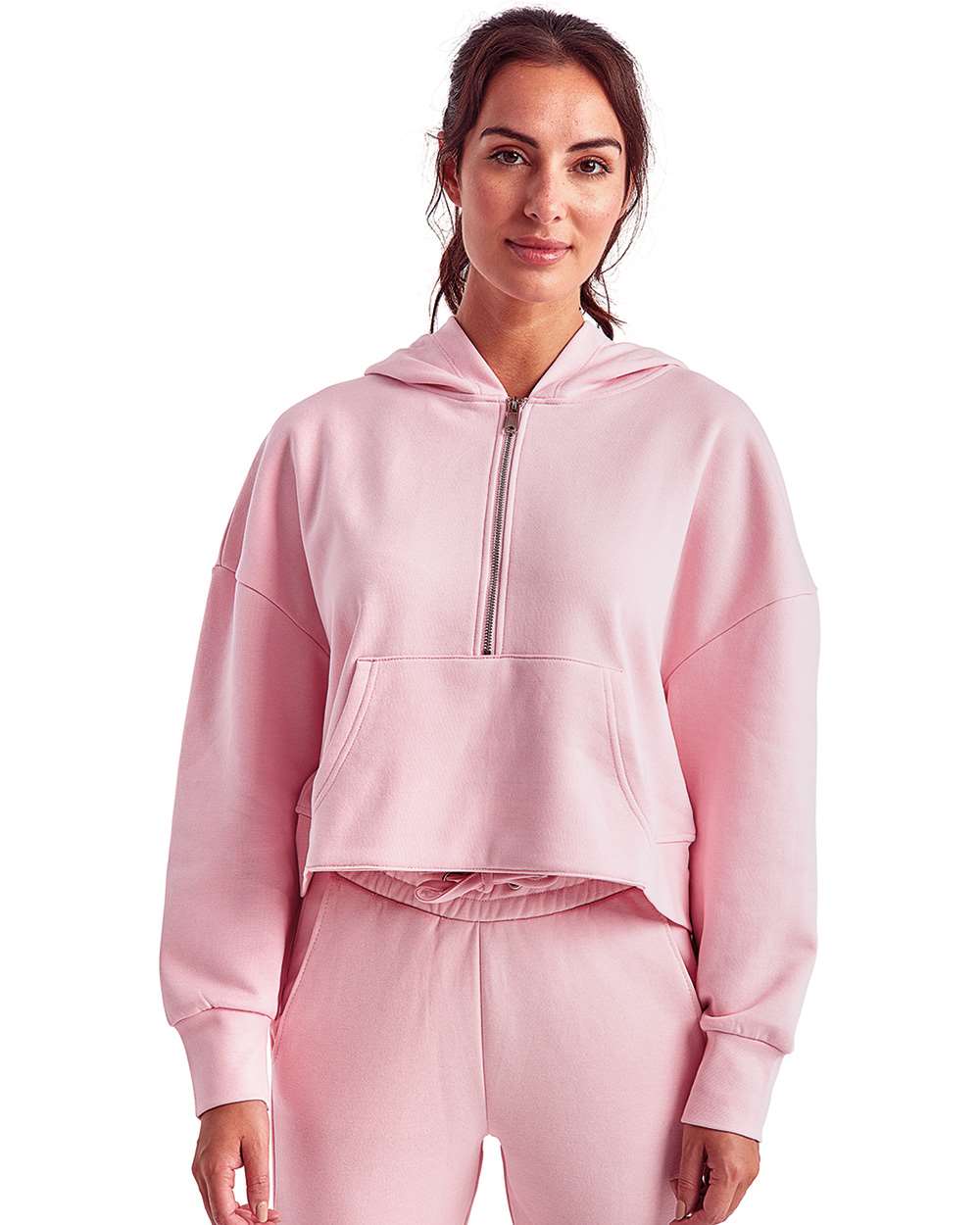 Women's Alice Half-Zip Hooded Sweatshirt - OnModelFront - B854A2302 - Light Pink