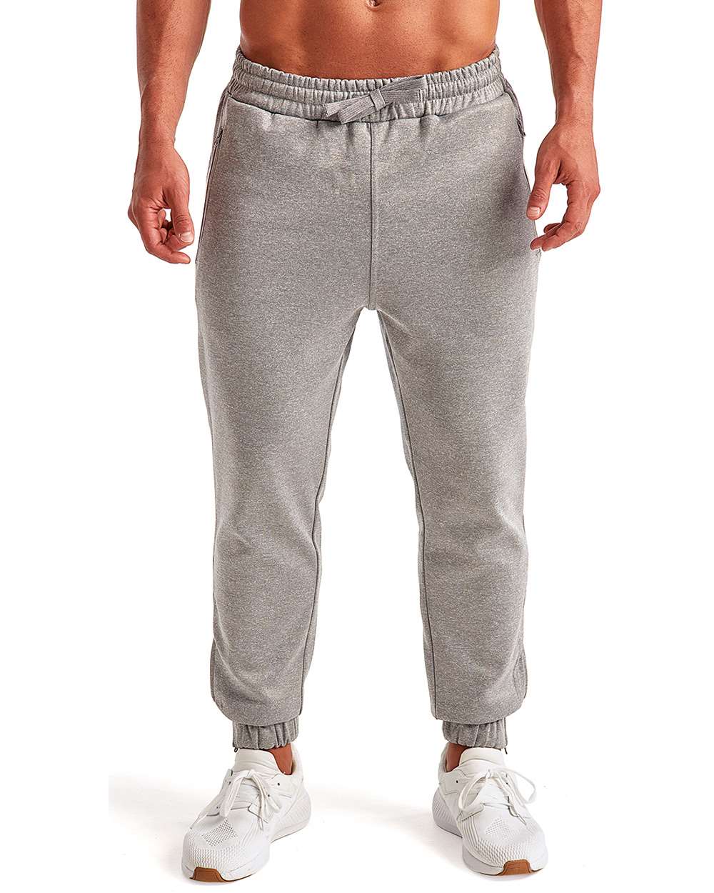 Men's Spun Dyed Joggers - OnModelFront - B859A2093 - Grey Melange