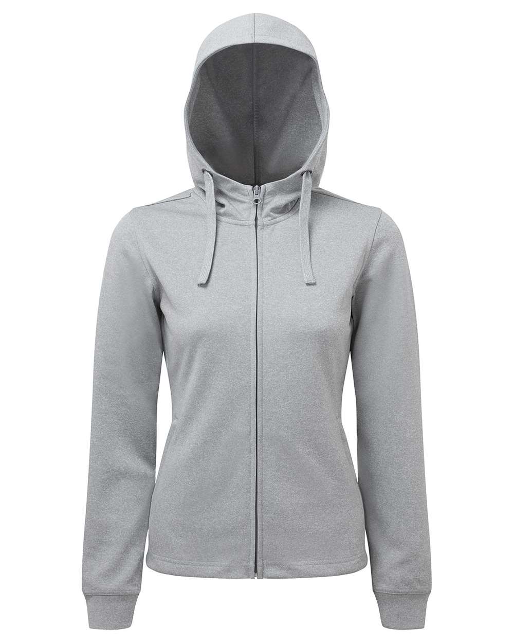 Women's Spun Dyed Full-Zip Hooded Sweatshirt - Front - B860A2092 - Grey Melange