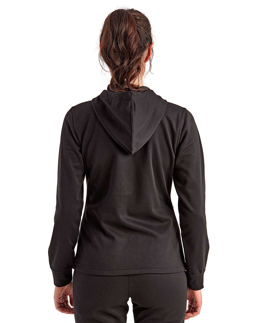 Women's Spun Dyed Full-Zip Hooded Sweatshirt - OnModelBack - B860A2502 - Black