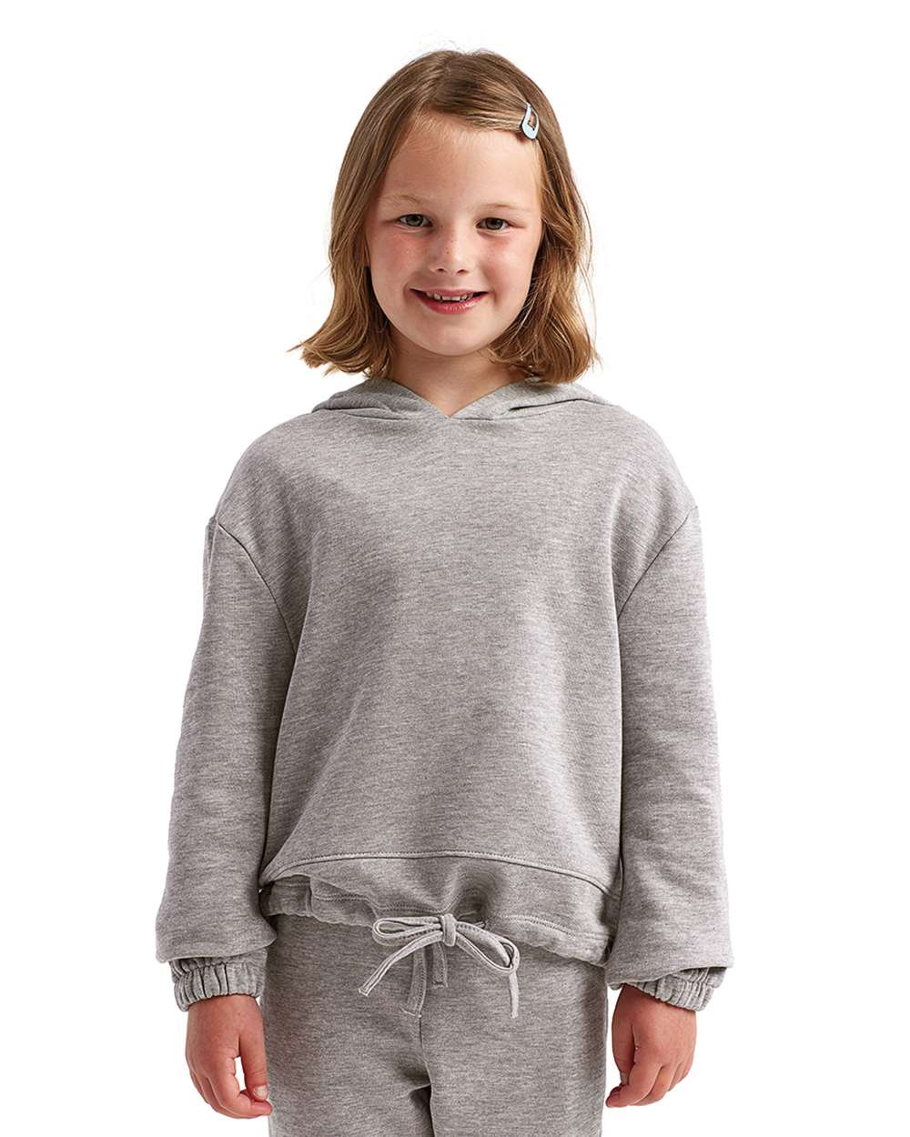 Youth Maria Hooded Sweatshirt - OnModelFront - B130A2093 - Heather Grey