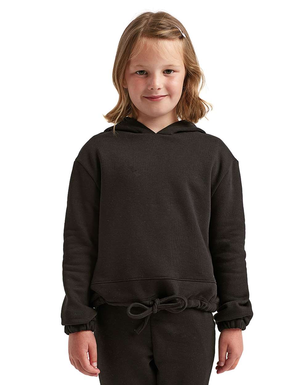 Youth Maria Hooded Sweatshirt - OnModelFront - B130A2503 - Black