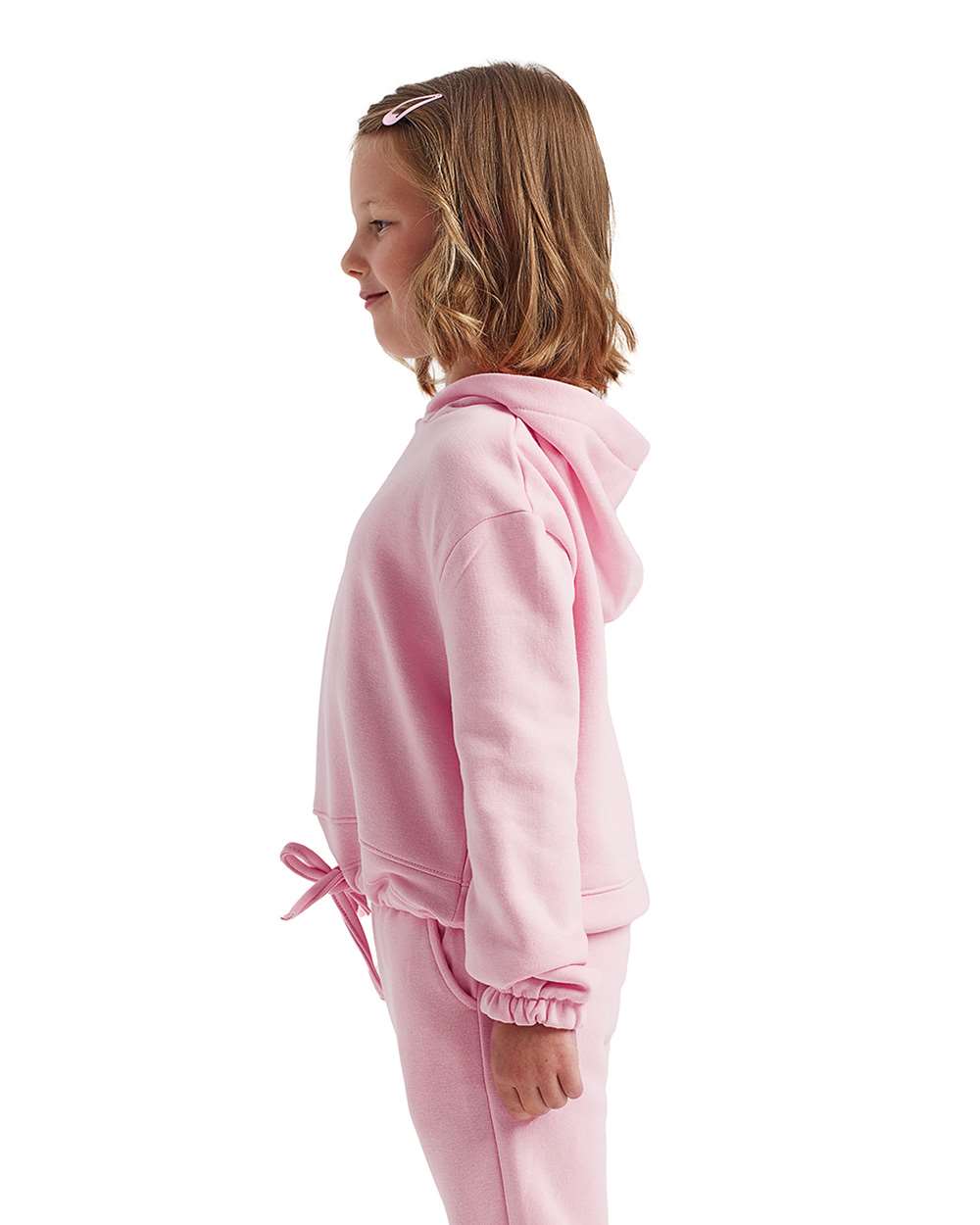 Youth Maria Hooded Sweatshirt - OnModelSide - B130A2303 - Light Pink