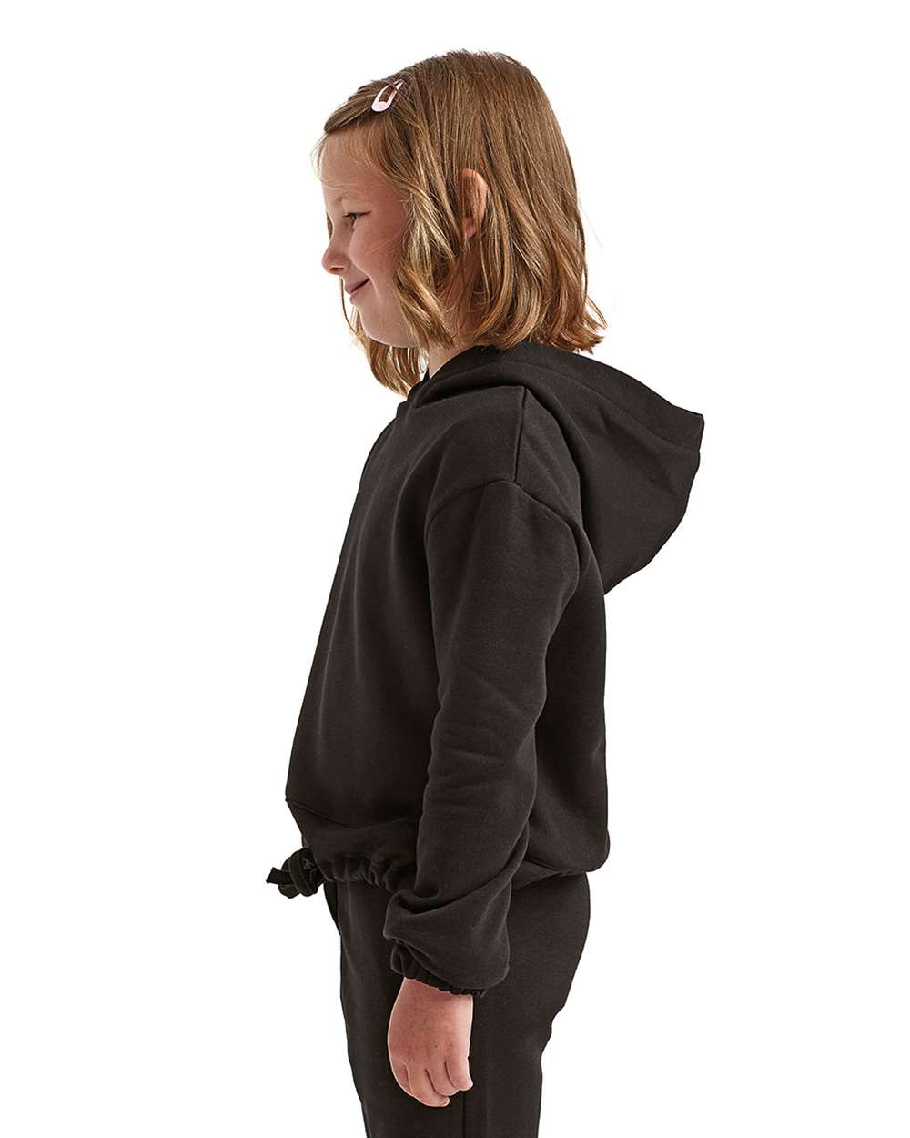 Youth Maria Hooded Sweatshirt - OnModelSide - B130A2503 - Black