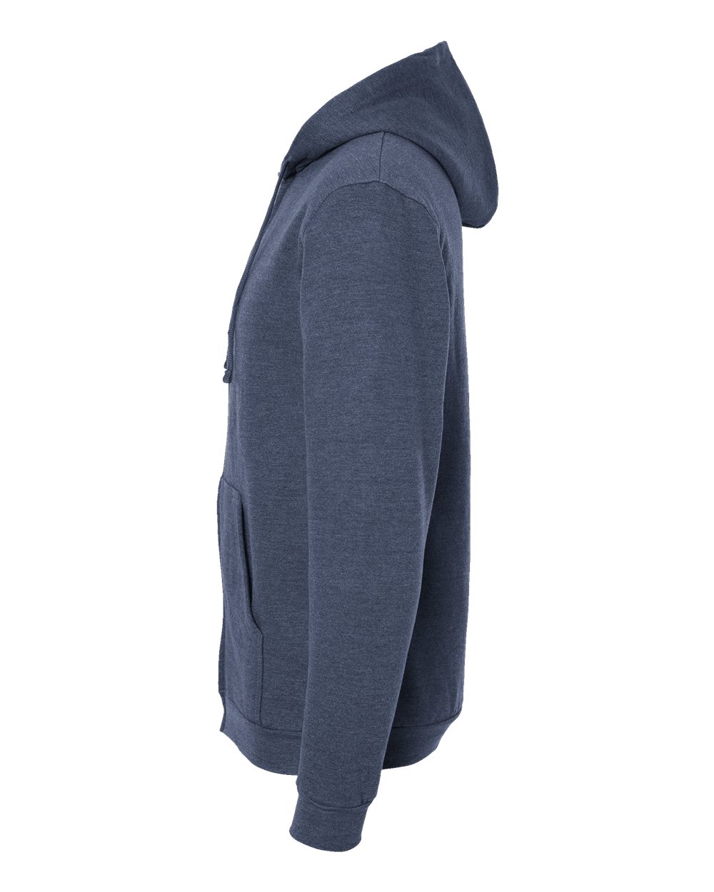 Unisex Full-Zip Hooded Sweatshirt - DirectSide - B10359252 - Heather Denim