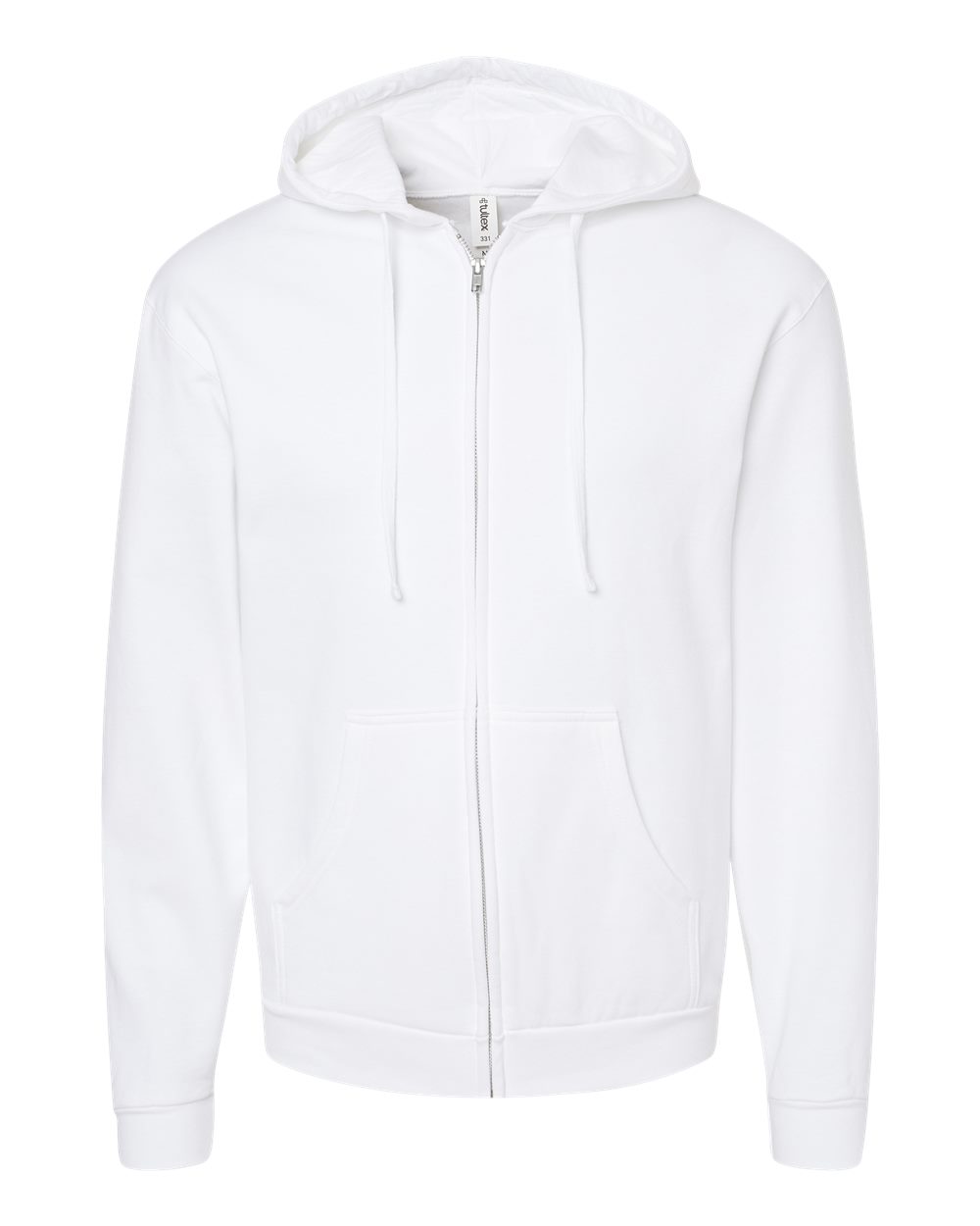 Unisex Full-Zip Hooded Sweatshirt - Front - B10359002 - White