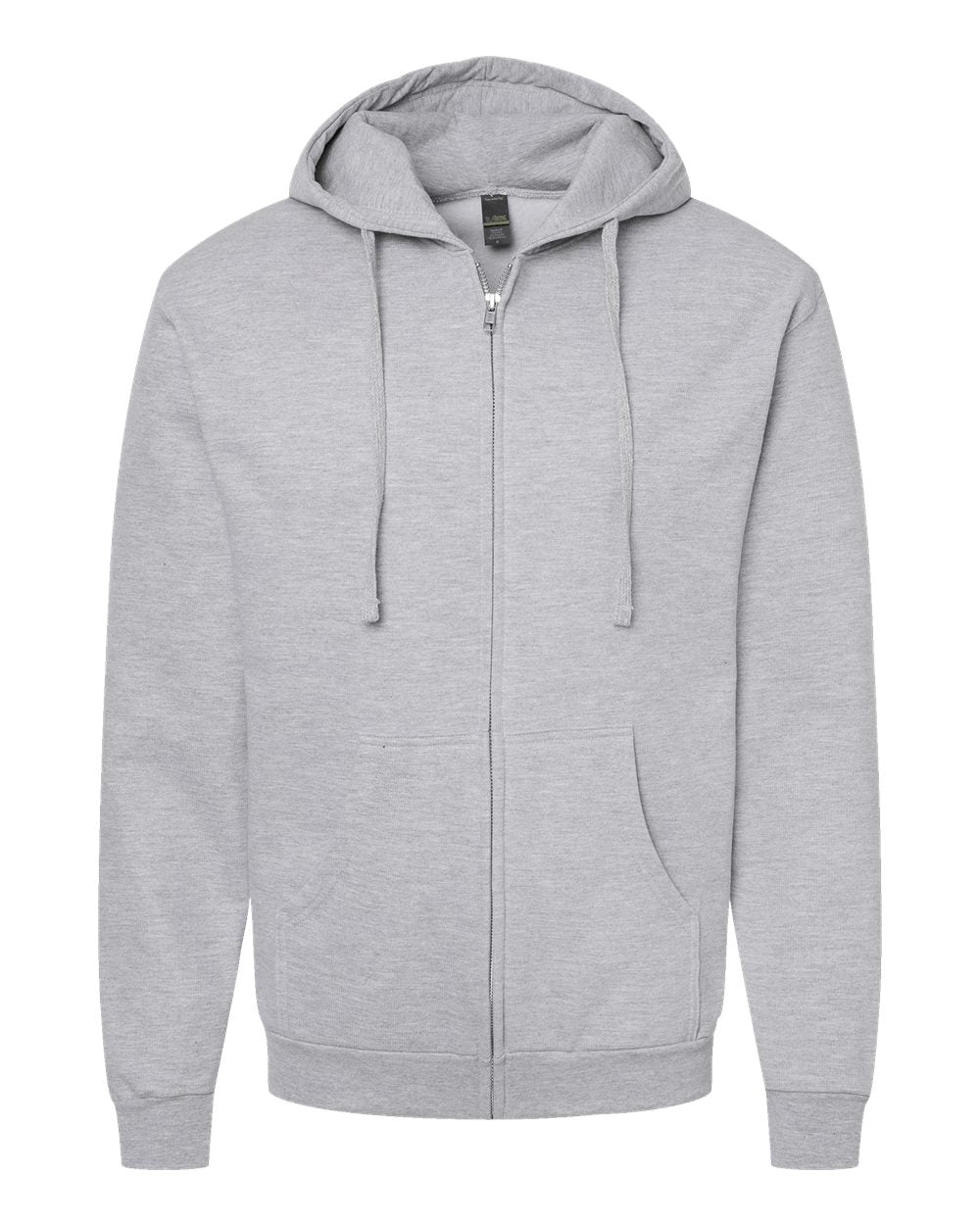 Unisex Full-Zip Hooded Sweatshirt - Front - B10359092 - Heather Grey