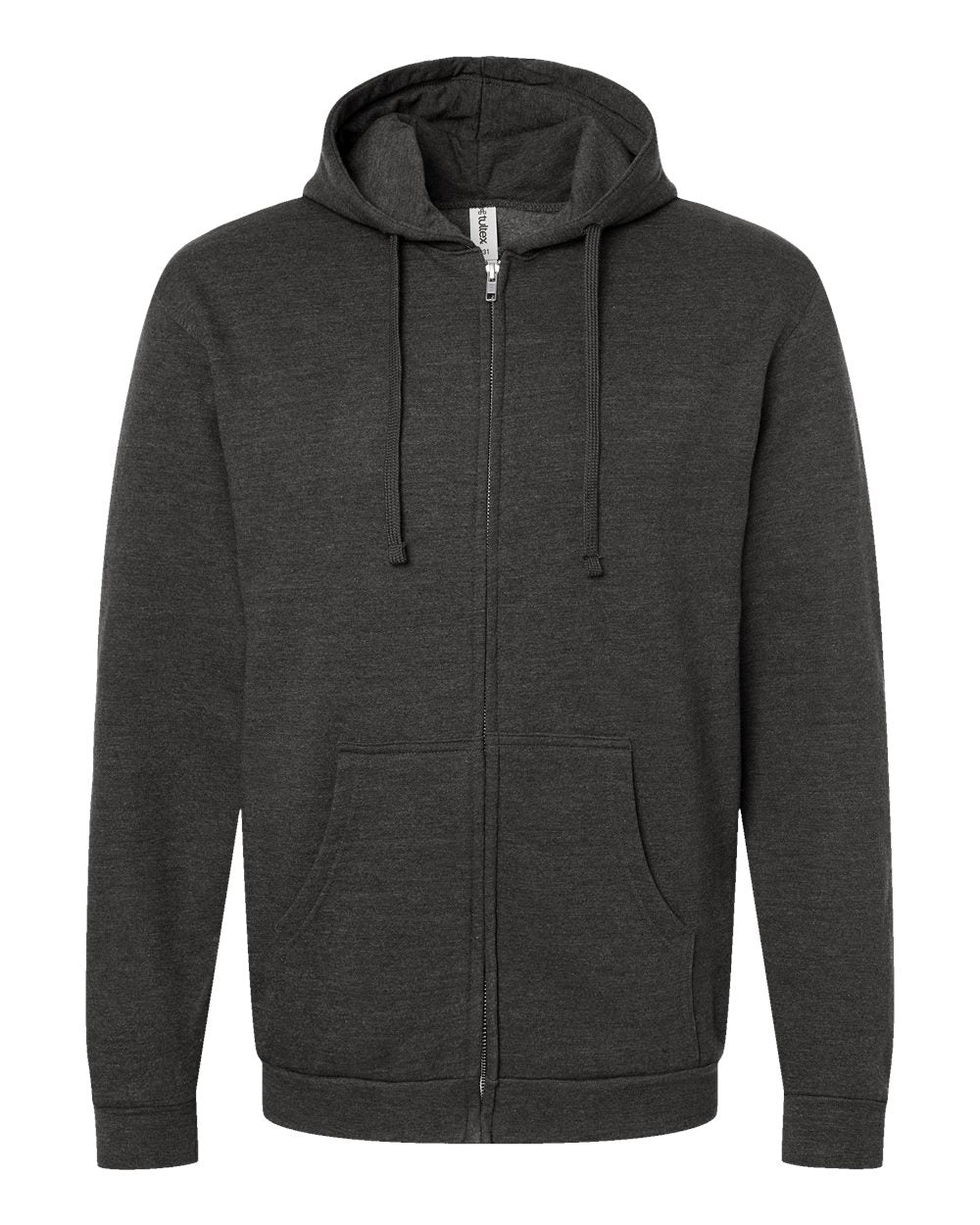 Unisex Full-Zip Hooded Sweatshirt - Front - B10359112 - Heather Graphite