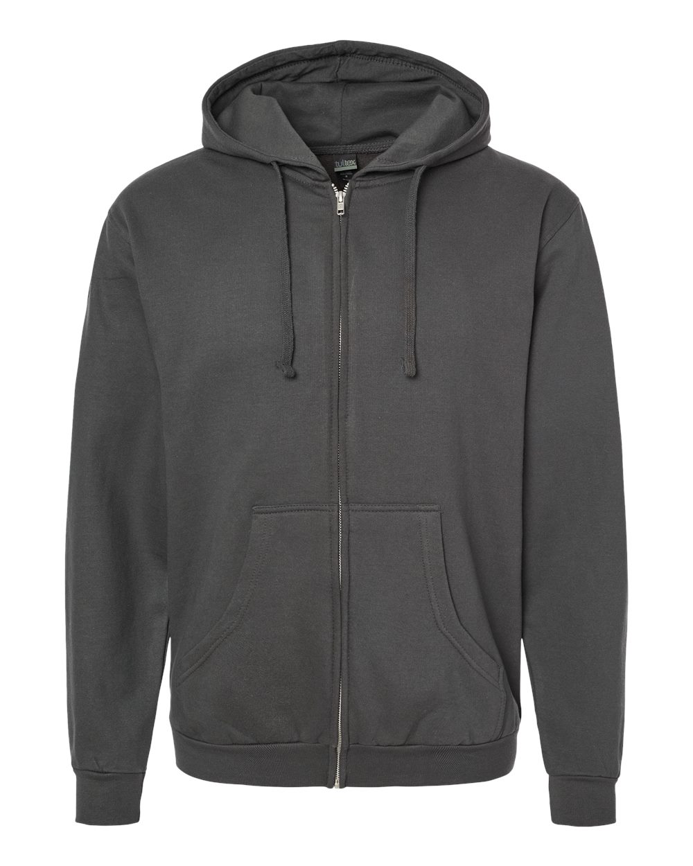 Unisex Full-Zip Hooded Sweatshirt - Front - B10359592 - Charcoal