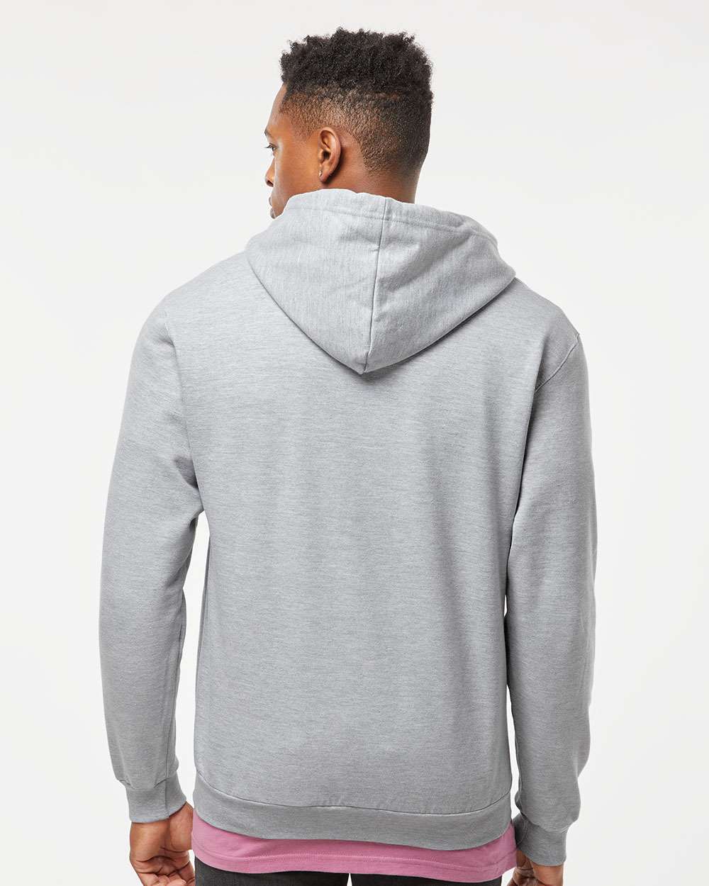 Unisex Full-Zip Hooded Sweatshirt - OnModelBack - B10359092 - Heather Grey
