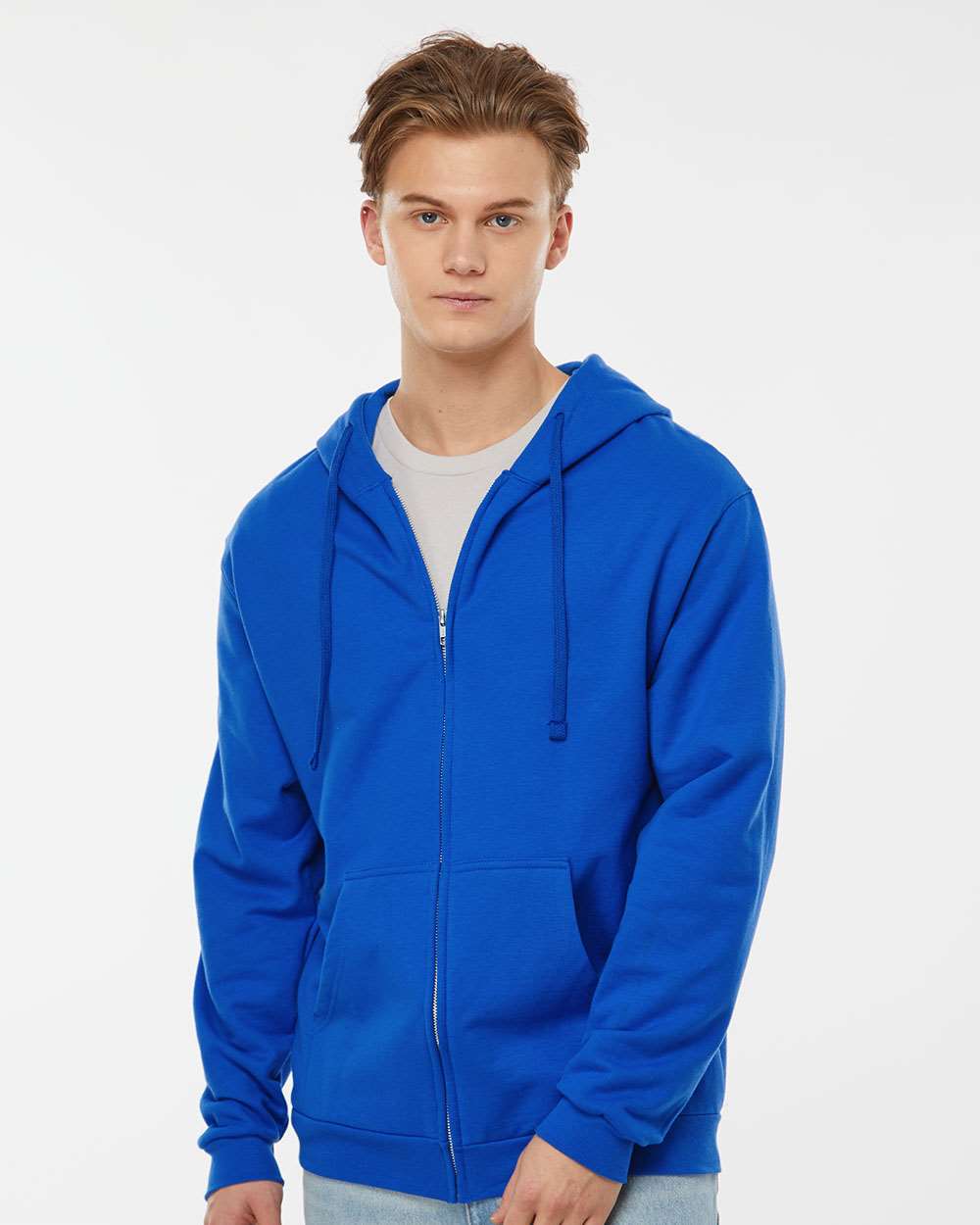 Unisex Full-Zip Hooded Sweatshirt - OnModelFront - B10359752 - Royal