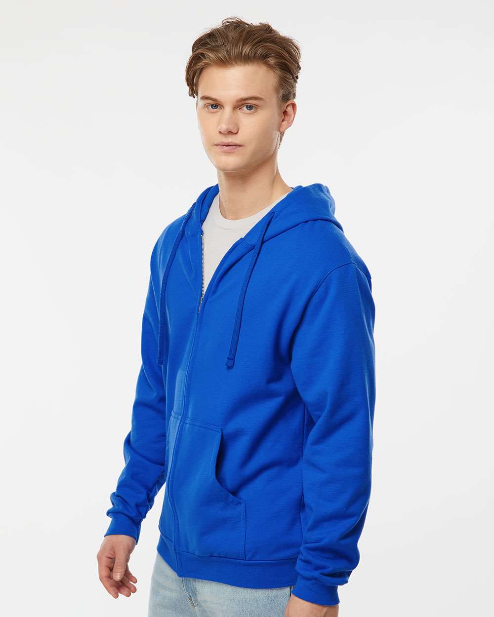 Unisex Full-Zip Hooded Sweatshirt - OnModelSide - B10359752 - Royal