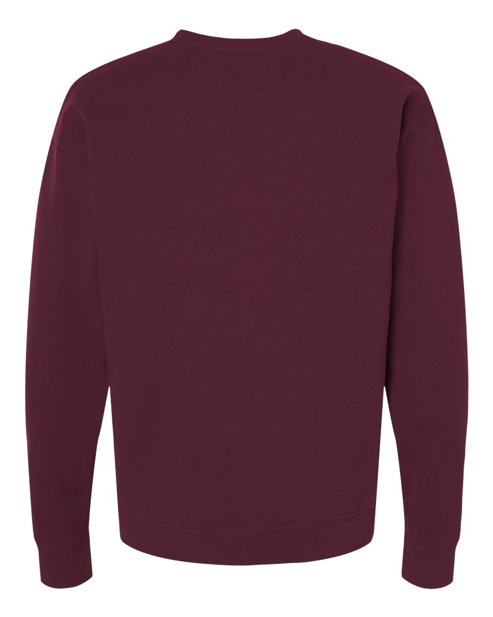 Unisex Fleece Crewneck Sweatshirt - Back - B10459532 - Maroon