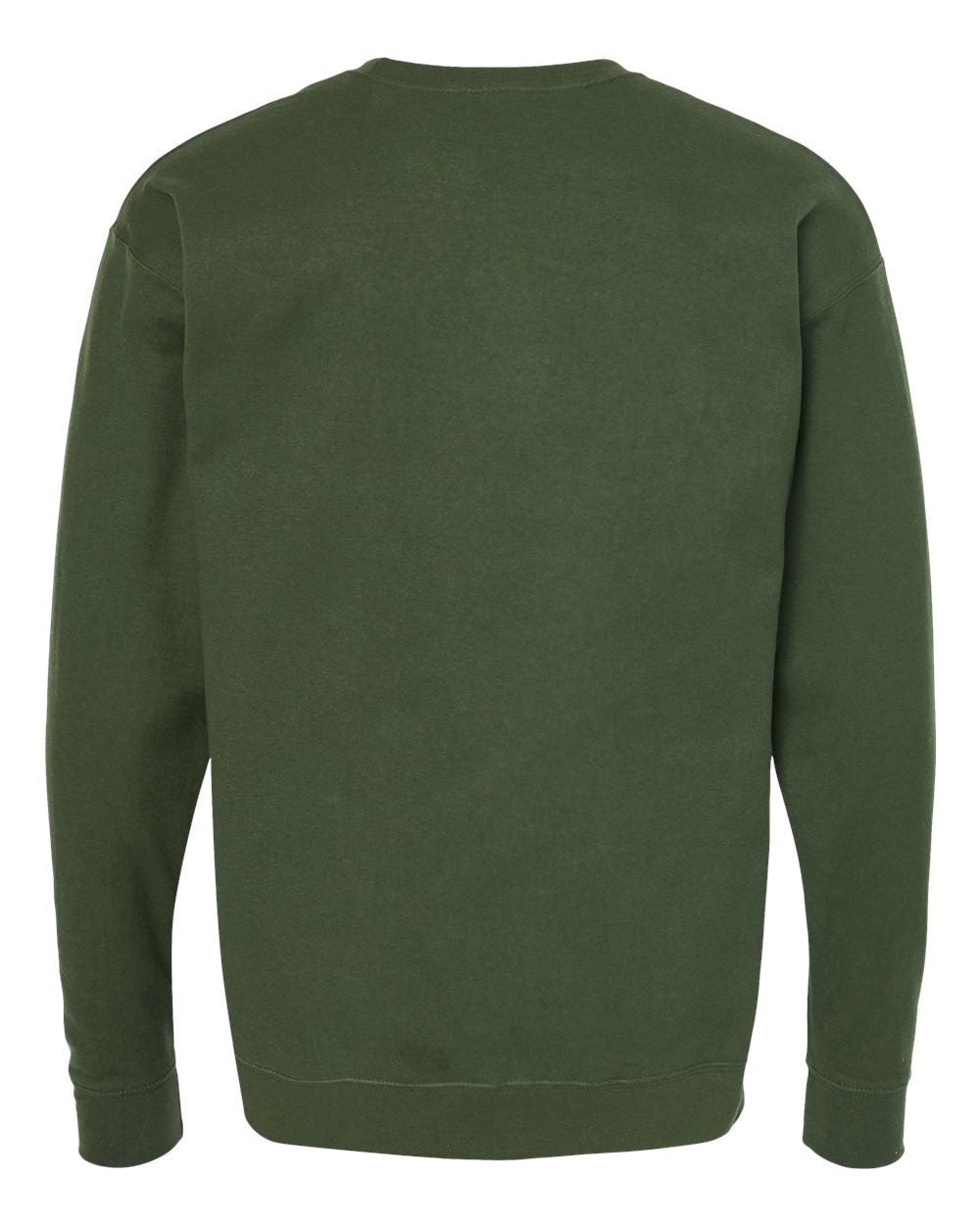 Unisex Fleece Crewneck Sweatshirt - Back - B10459552 - Military Green