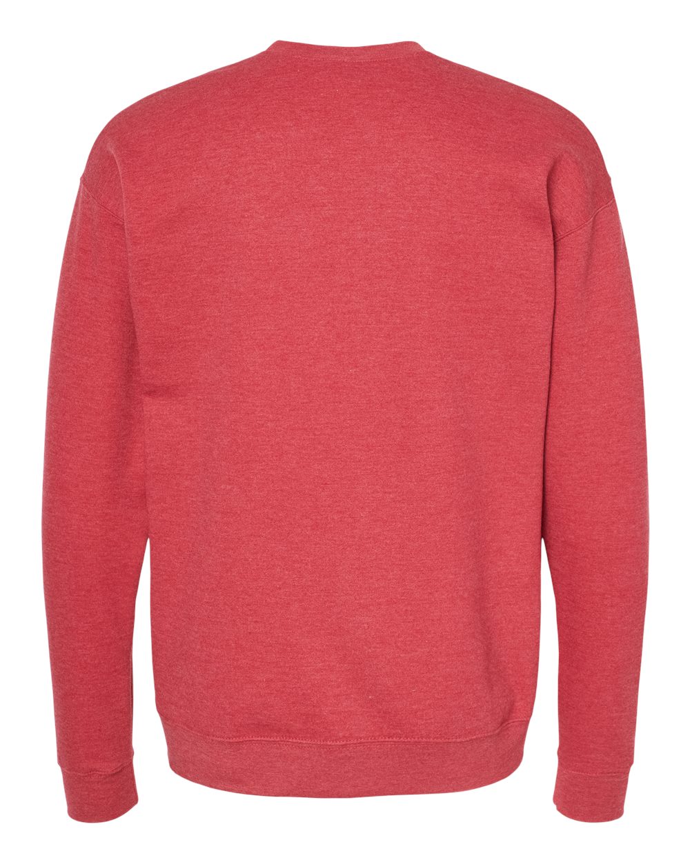 Unisex Fleece Crewneck Sweatshirt - Back - B10459702 - Heather Red