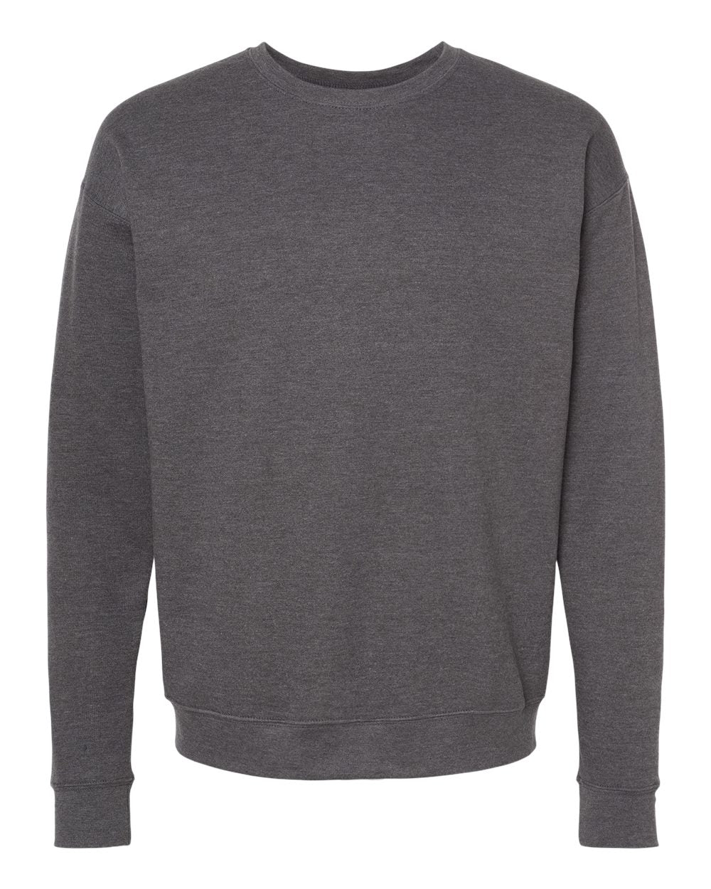 Unisex Fleece Crewneck Sweatshirt - Front - B10459102 - Heather Charcoal