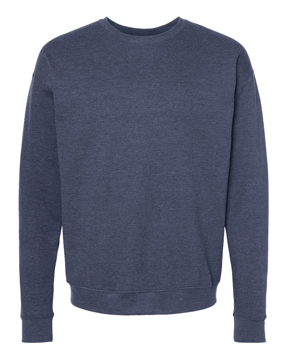 Unisex Fleece Crewneck Sweatshirt - Front - B10459252 - Heather Denim