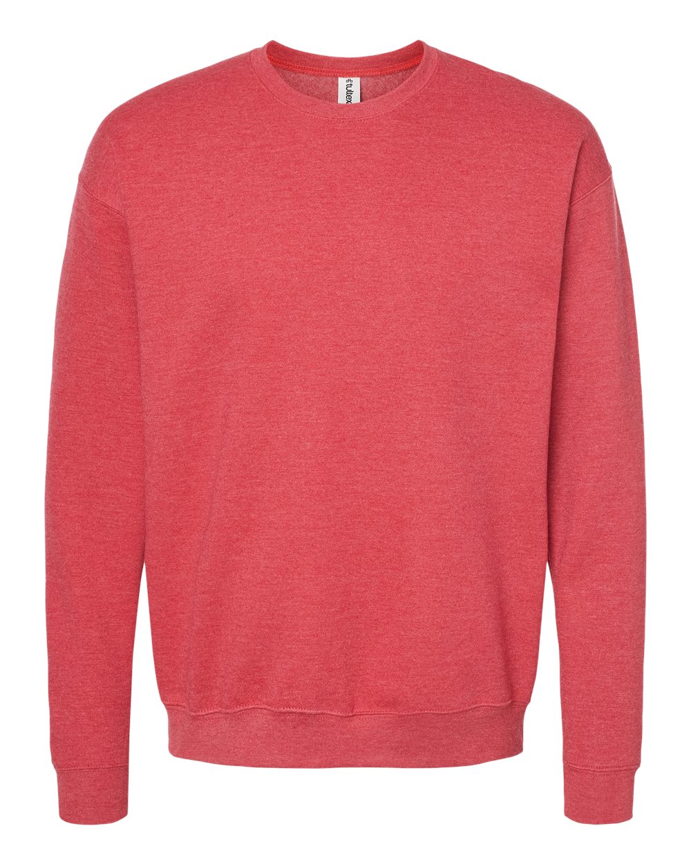 Unisex Fleece Crewneck Sweatshirt - Front - B10459702 - Heather Red