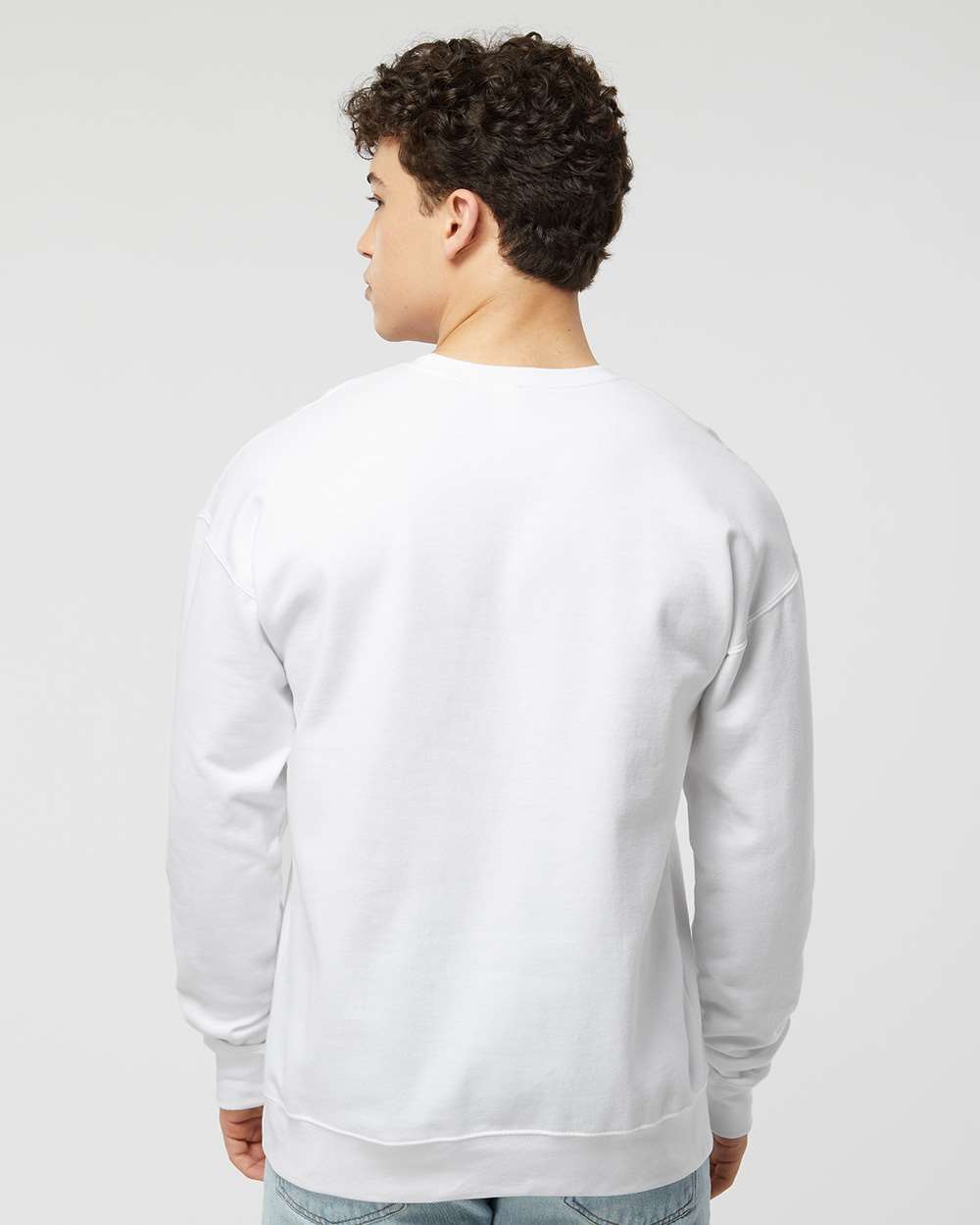 Unisex Fleece Crewneck Sweatshirt - OnModelBack - B10459002 - White